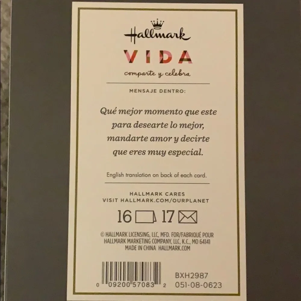 (5/$25) Hallmark Vida Target Excl Christmas cards x 2